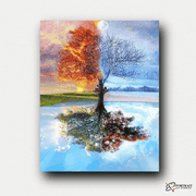 Four Seasons Tree -  Paint by Numbers Kit for Adults | Relaxing DIY Art Gift | -  Portrait By Numbers