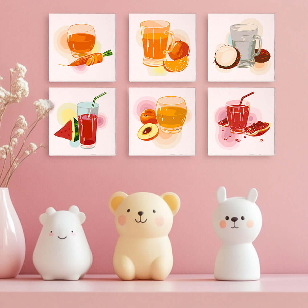 Fresh Pours (Set of 6) -  Paint by numbers Kit -  Portrait By Numbers
