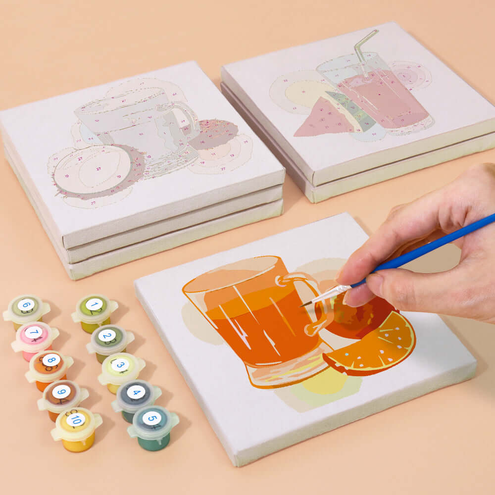 Fresh Pours (Set of 6) -  Paint by numbers Kit -  Portrait By Numbers