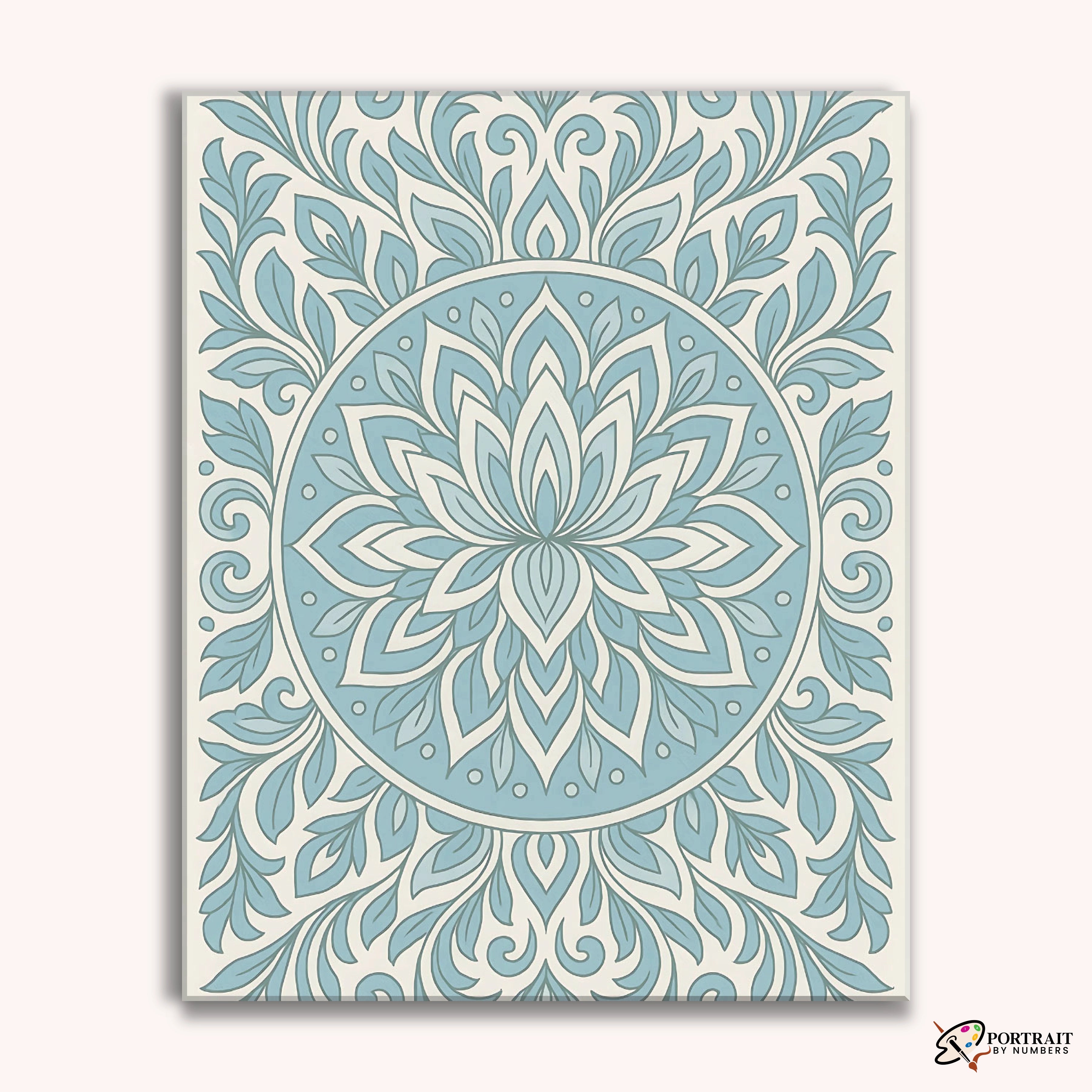 Frost Lotus (Mandala) -  Paint by Numbers Kit for Adults -  Portrait By Numbers