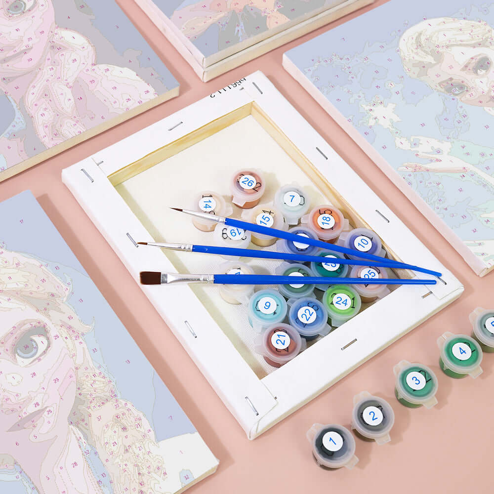 Frozen Sisters (Set of 6) -  Paint by Numbers Kit for Adults -  Portrait By Numbers