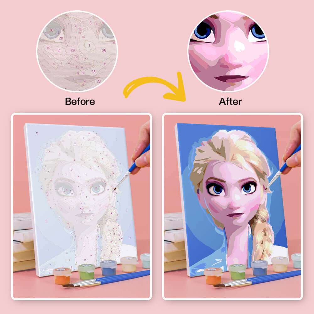 Frozen Sisters (Set of 6) -  Paint by Numbers Kit for Adults -  Portrait By Numbers