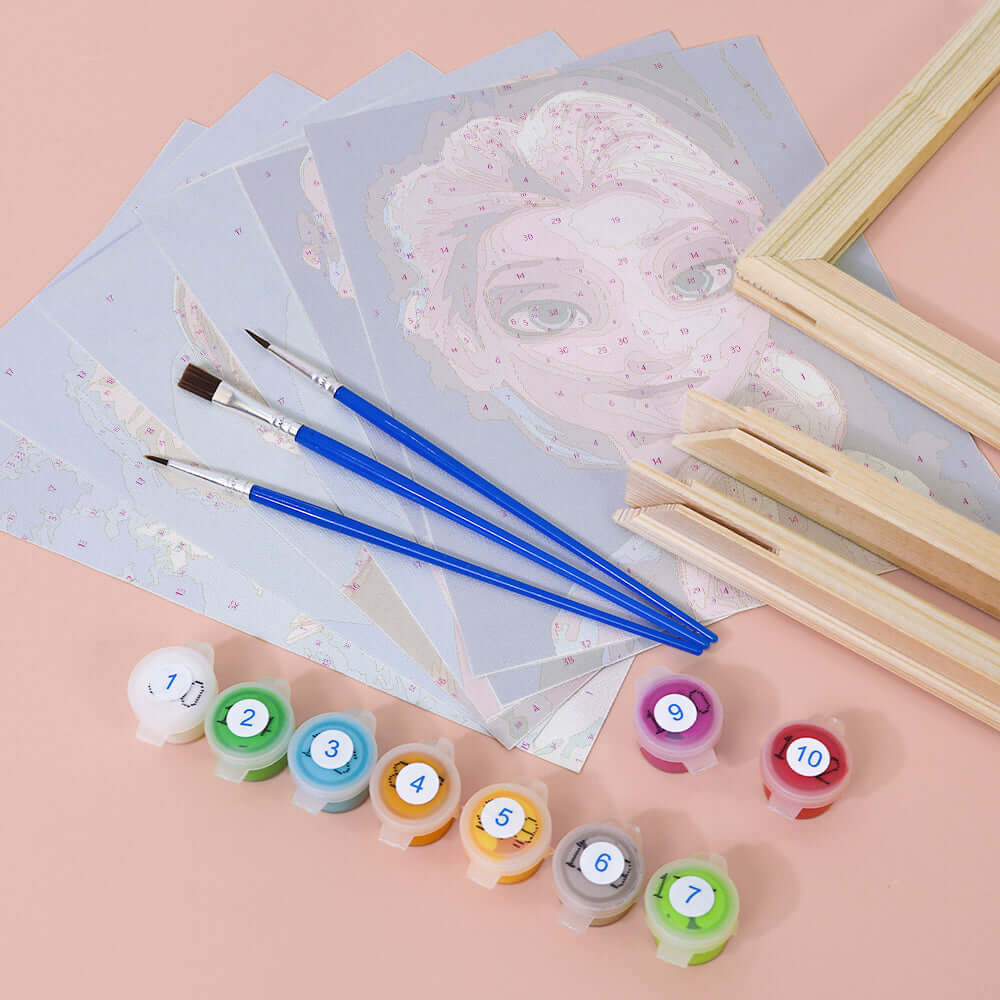 Frozen Sisters (Set of 6) -  Paint by Numbers Kit for Adults -  Portrait By Numbers