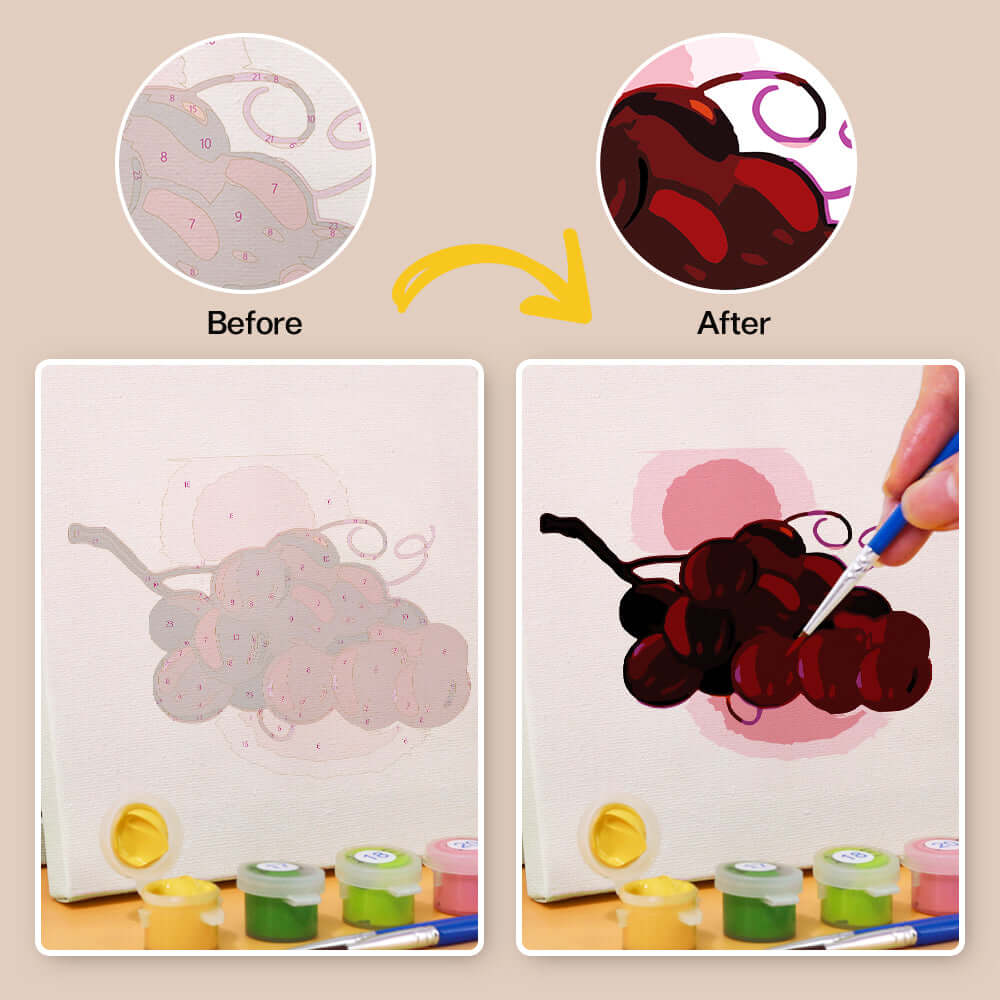 Fruit Pop (Set of 6) -  Paint by numbers Kit -  Portrait By Numbers