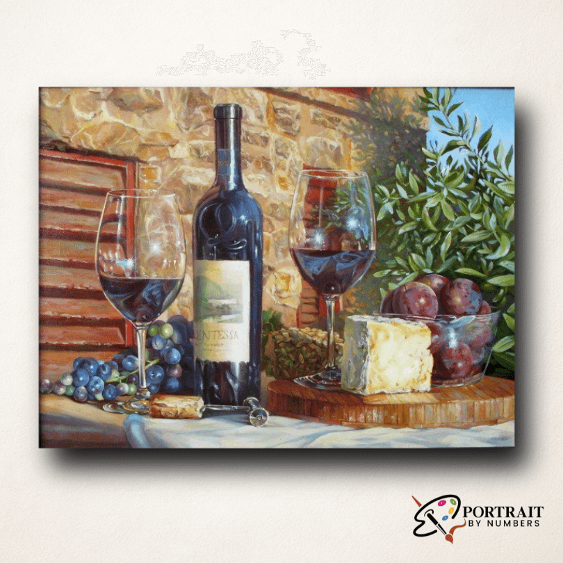 Fruit Wine Bottle -  Paint by numbers -  Portrait By Numbers