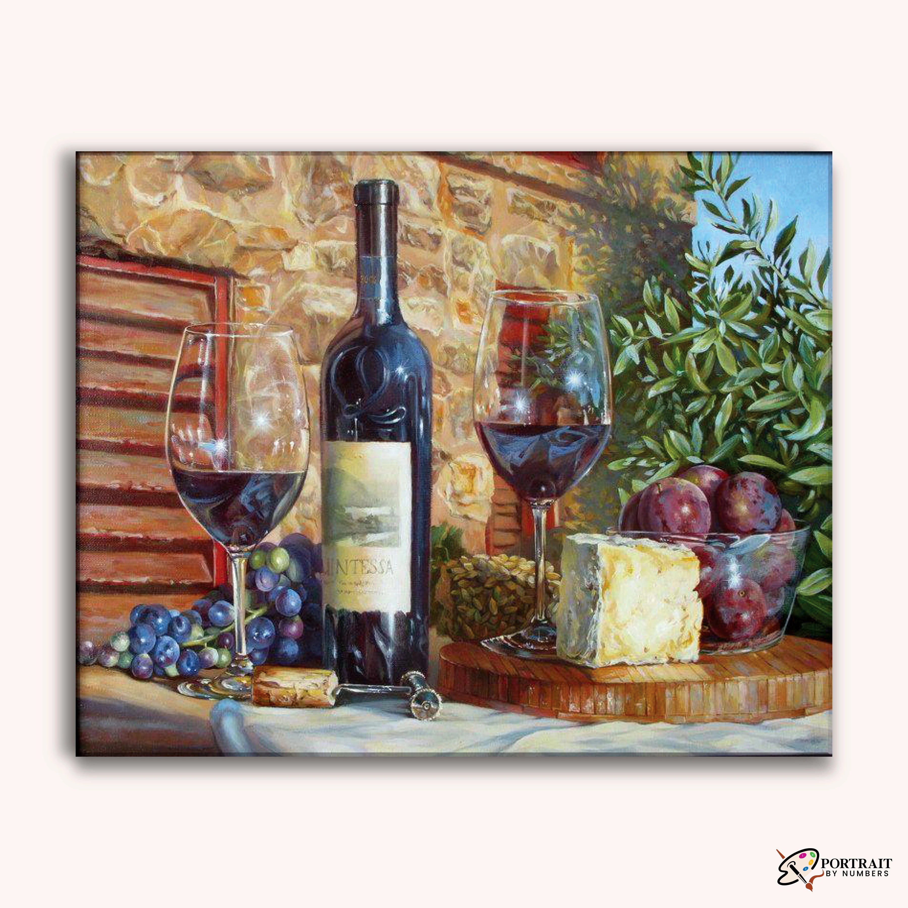 Fruit Wine Bottle -  Paint by Numbers Kit for Adults -  Portrait By Numbers
