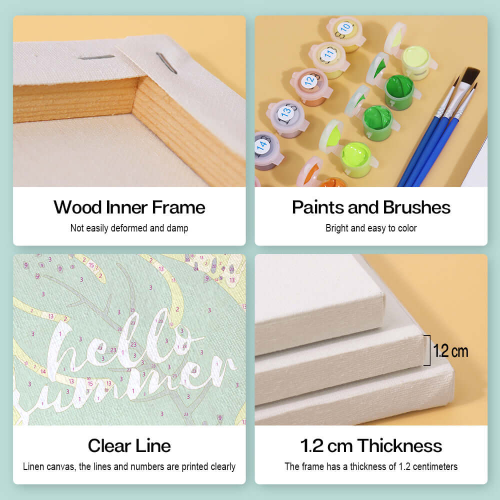 Fruity Summer (Set of 6) -  Paint by Numbers Kit for Adults -  Portrait By Numbers