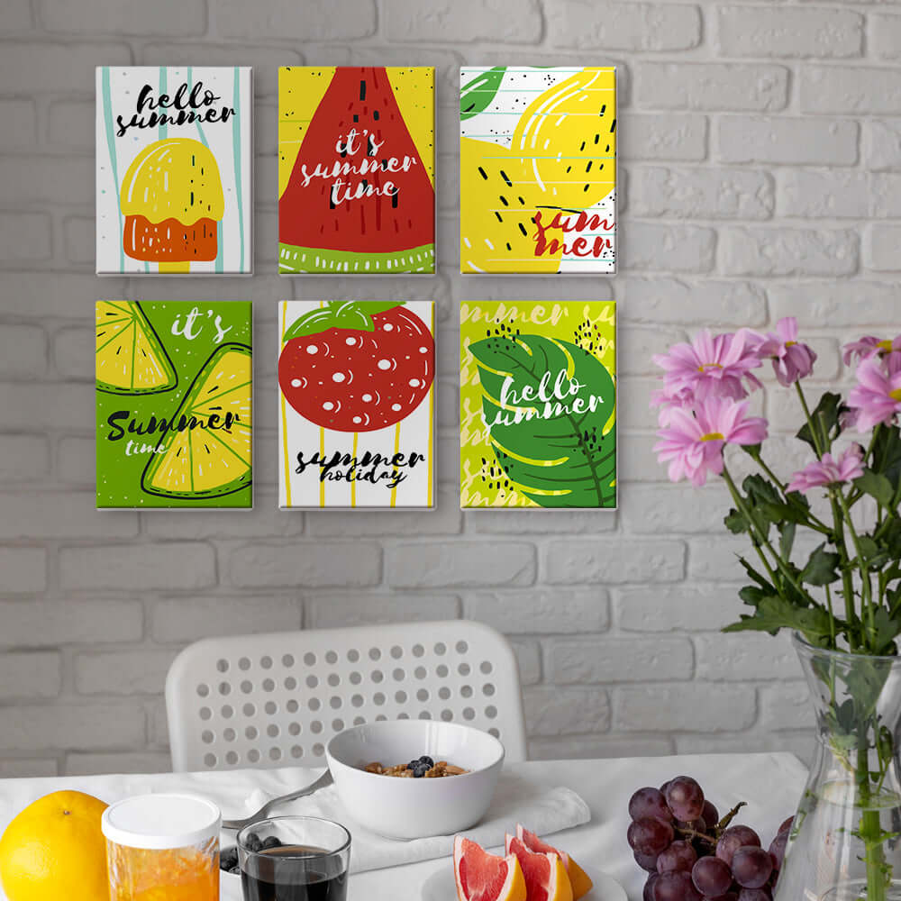 Fruity Summer (Set of 6) -  Paint by Numbers Kit for Adults -  Portrait By Numbers