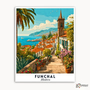 Funchal - Travel Poster -  Paint by Numbers Kit for Adults -  Portrait By Numbers