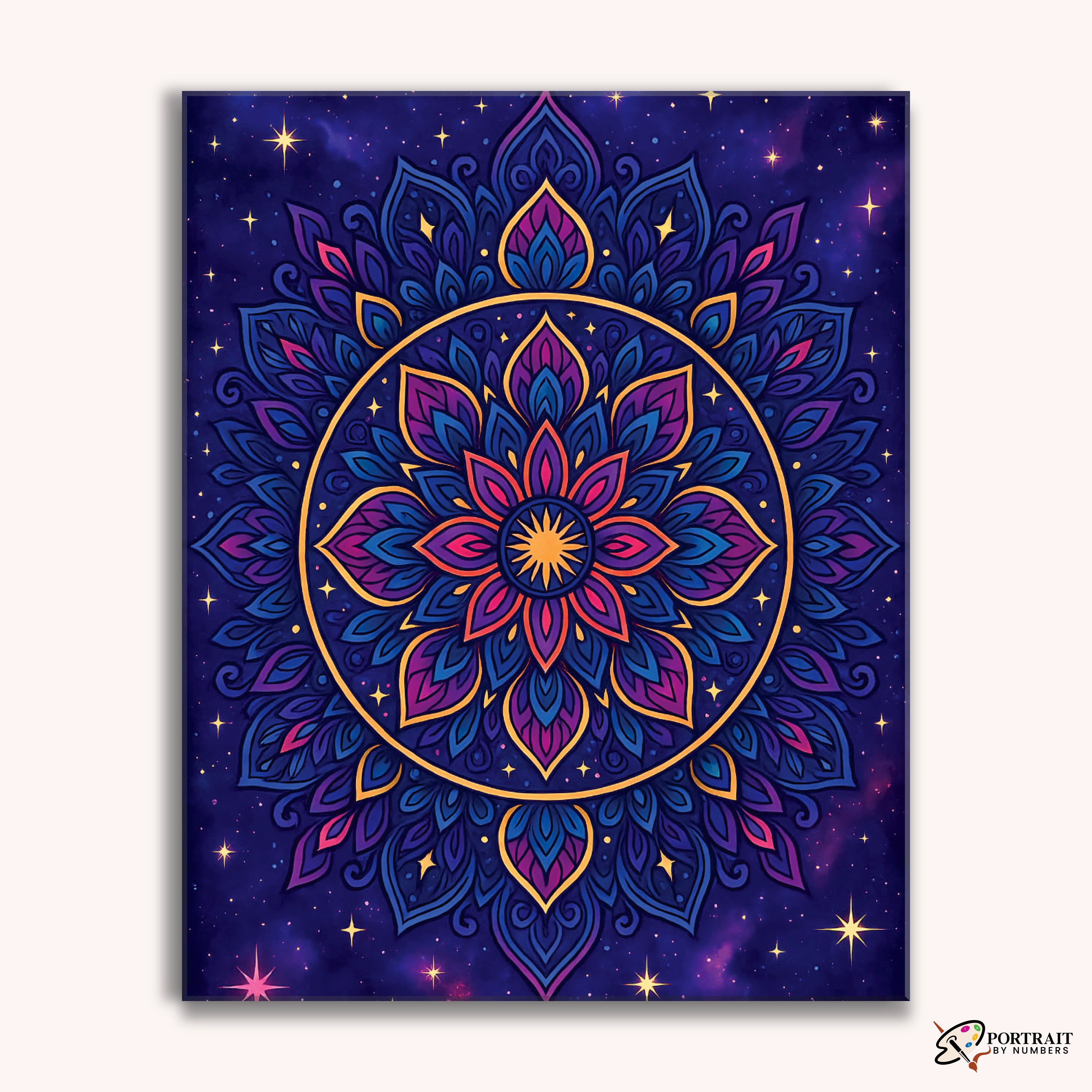 Galactic Lotus (Mandala) -  Paint by Numbers Kit for Adults -  Portrait By Numbers