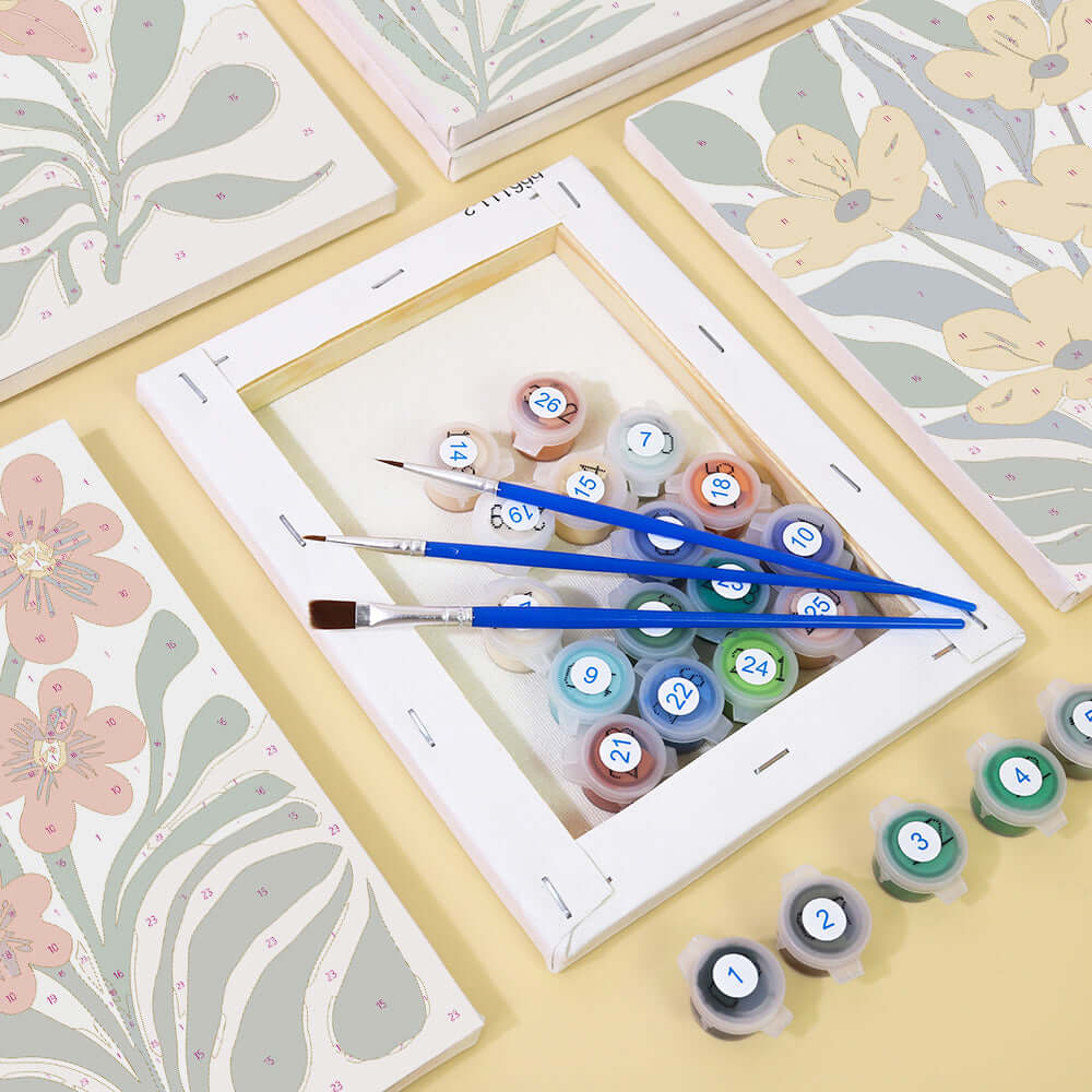 Garden Pop (Set of 6) -  Paint by numbers Kit -  Portrait By Numbers