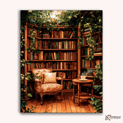 Gardener's Book Nook -  Paint by Numbers Kit for Adults -  Portrait By Numbers