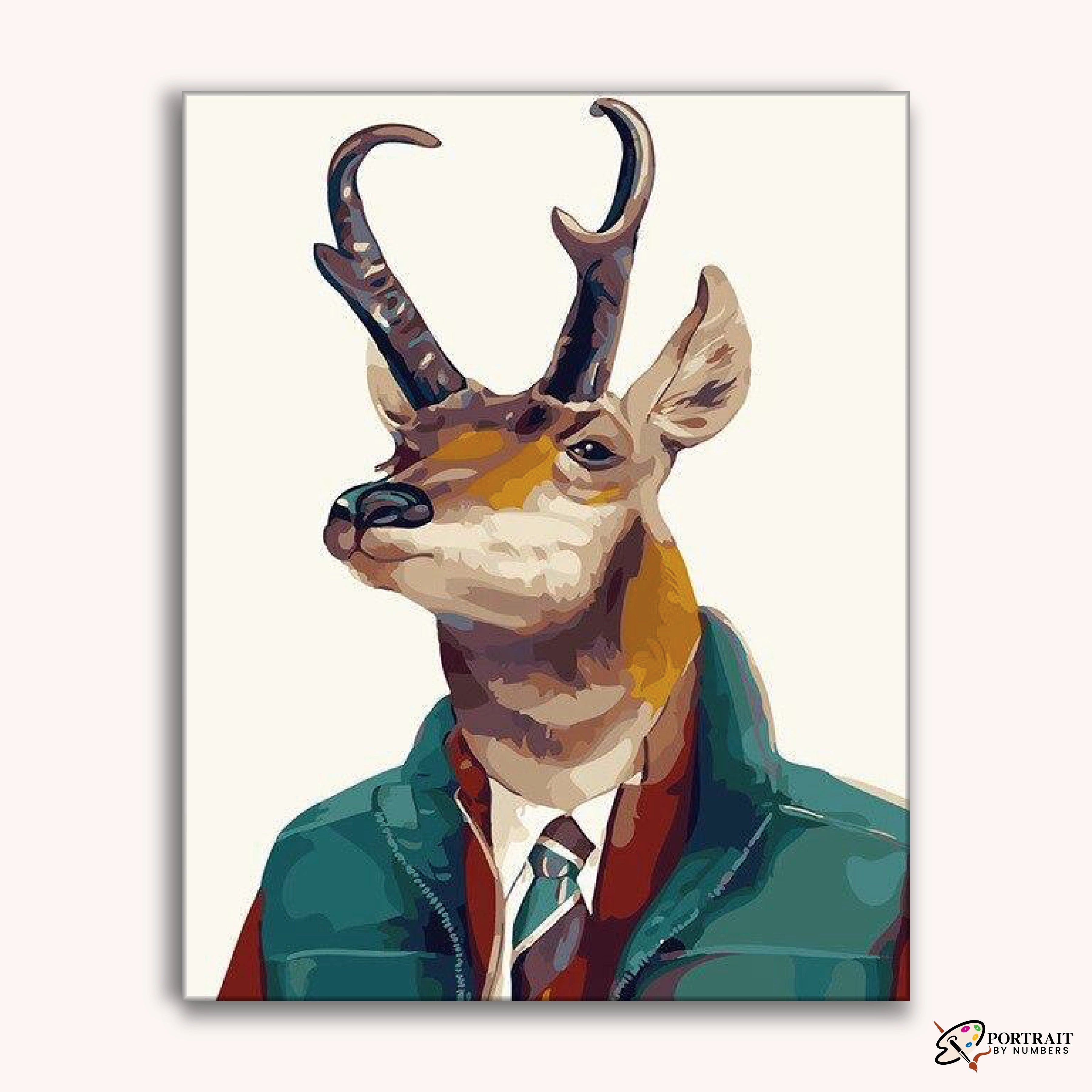 Gentleman Sr. Gazelle -  Paint by Numbers Kit for Adults -  Portrait By Numbers
