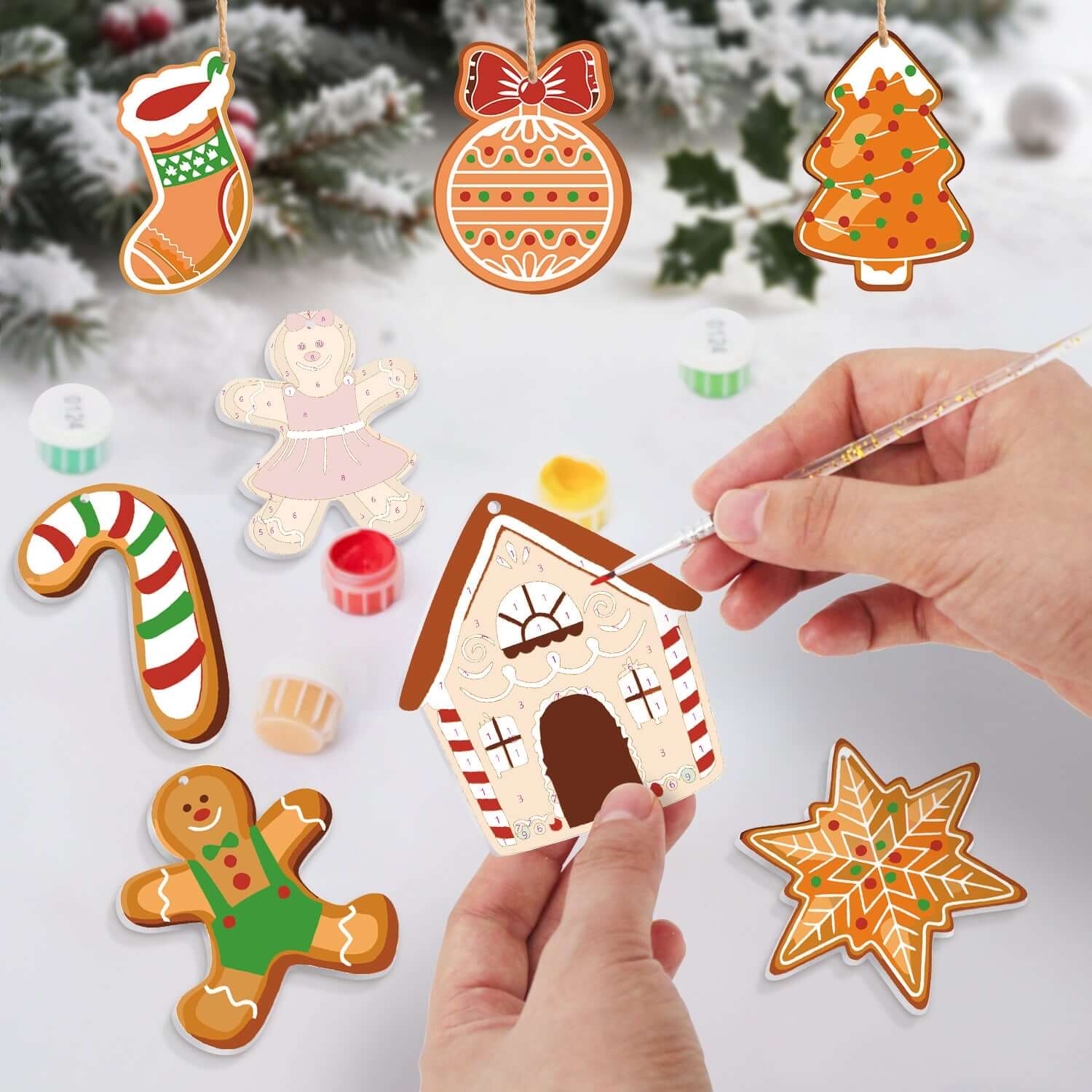 Gingerbread Magic -  Paint by Numbers Kit for Adults | Relaxing DIY Art Gift | -  Portrait By Numbers