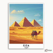 Giza - Travel Poster -  Paint by Numbers Kit for Adults -  Portrait By Numbers