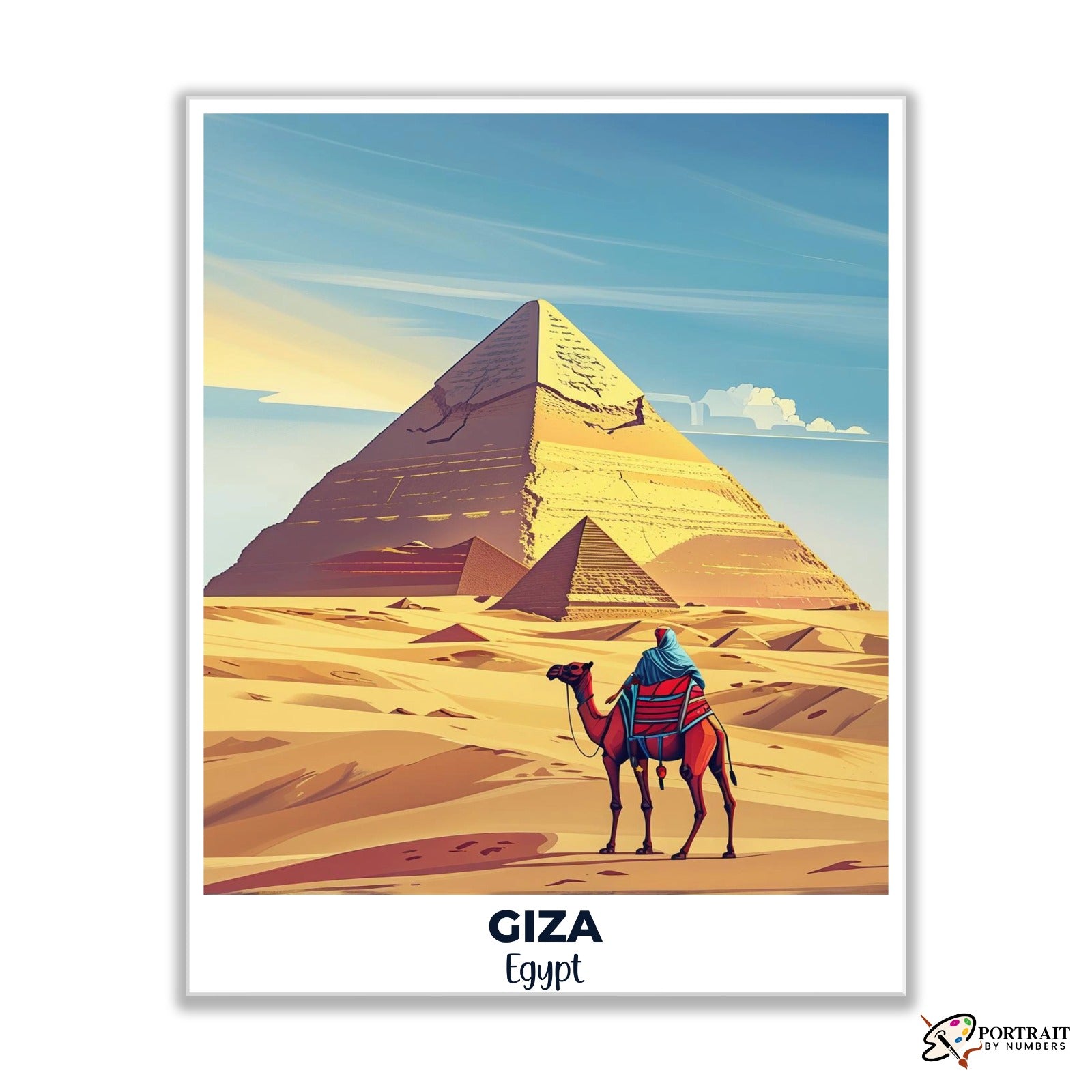 Giza Travel Poster -  Paint by Numbers Kit for Adults -  Portrait By Numbers