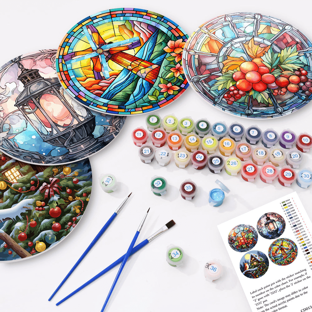 Glass & Light (Set of 4) -  Paint by numbers Kit -  Portrait By Numbers
