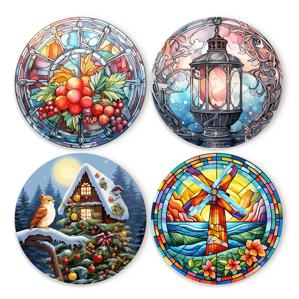 Glass & Light (Set of 4) -  Paint by numbers Kit -  Portrait By Numbers