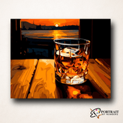 Glass of Whiskey -  Paint by Numbers Kit for Adults -  Portrait By Numbers