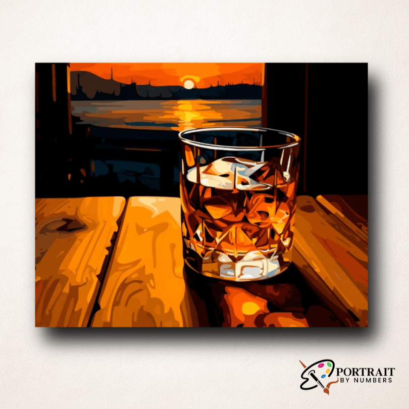 Glass of Whiskey -  Paint by numbers Kit -  Portrait By Numbers