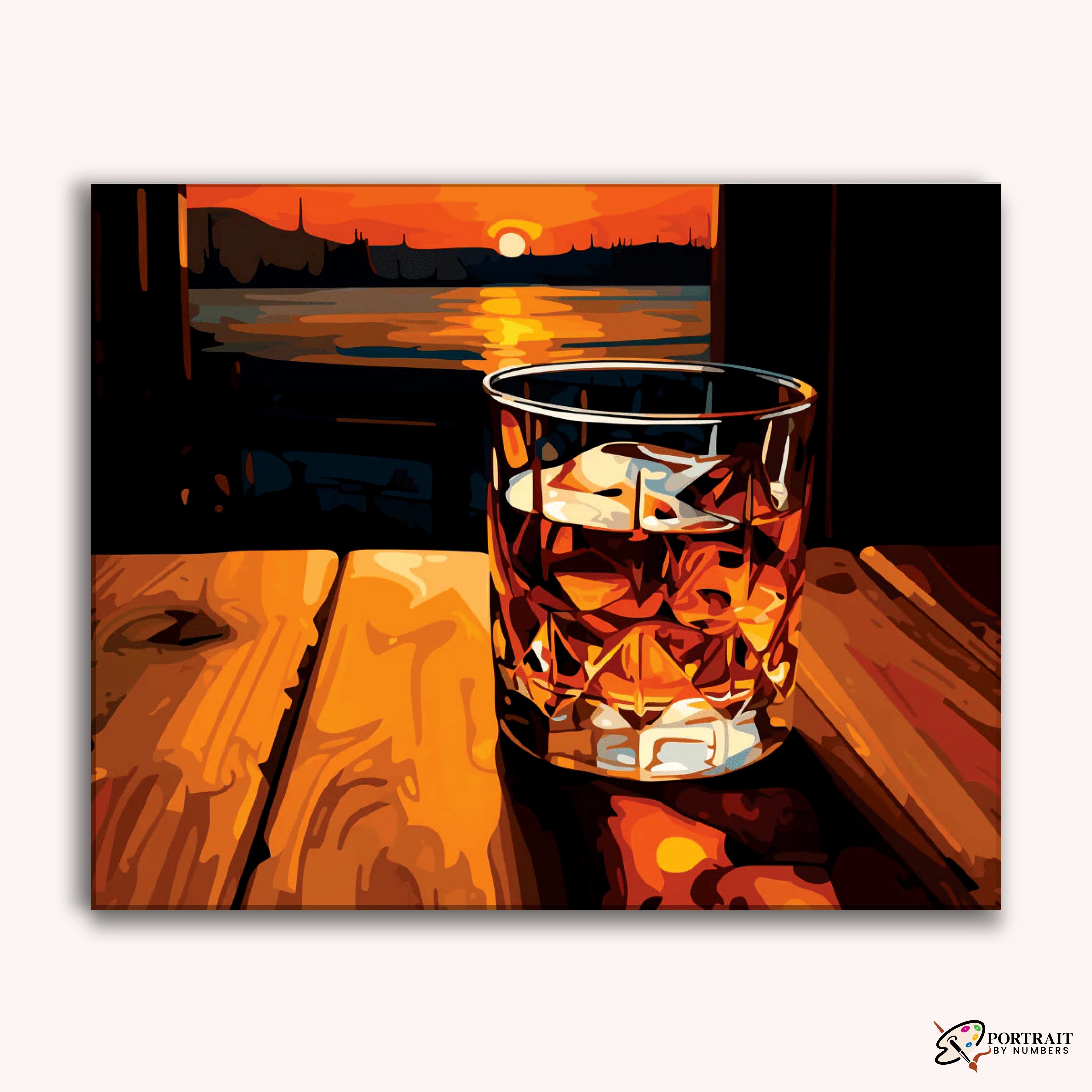 Glass of Whiskey -  Paint by Numbers Kit for Adults -  Portrait By Numbers