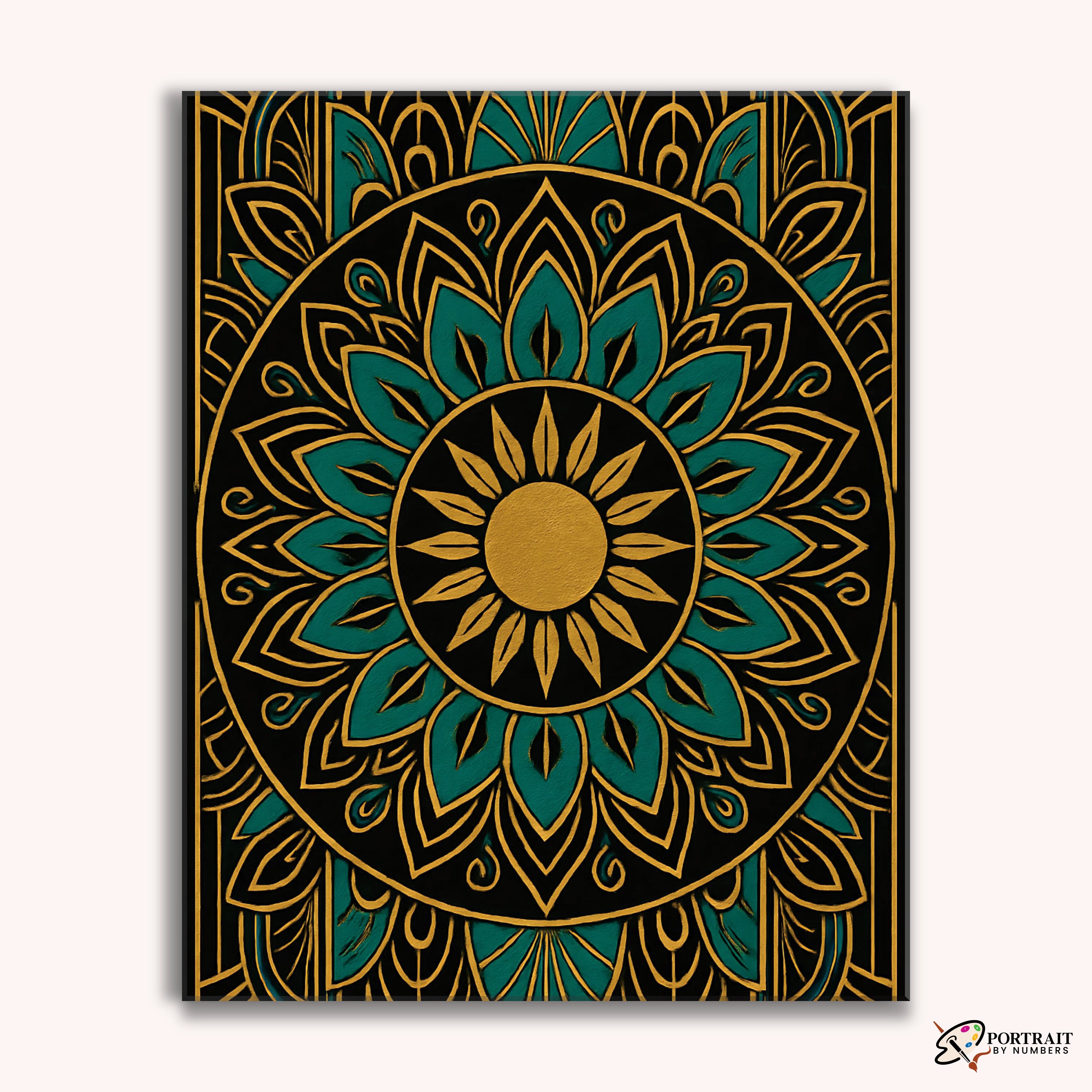 Golden Dusk (Mandala) -  Paint by Numbers Kit for Adults -  Portrait By Numbers
