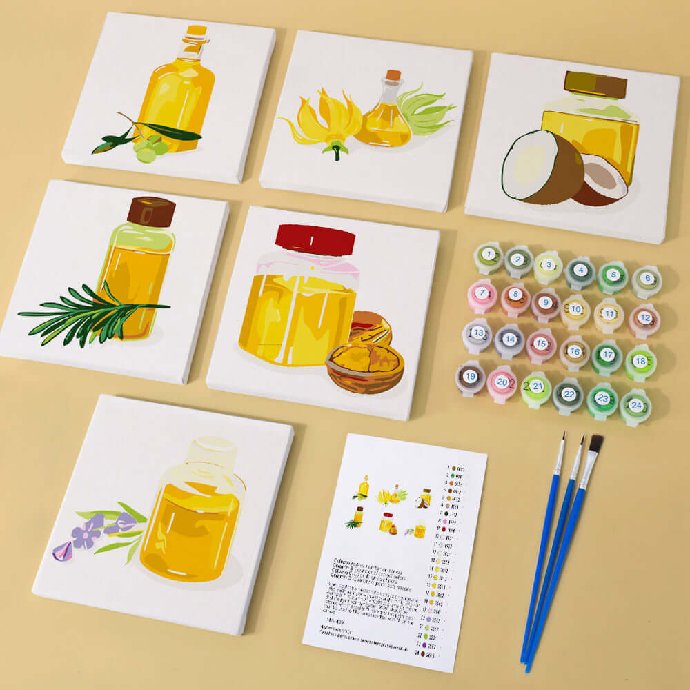 Golden Essence (Set of 6) -  Paint by numbers Kit -  Portrait By Numbers