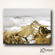 Golden Mountains Landscape -  Paint by Numbers Kit for Adults -  Portrait By Numbers