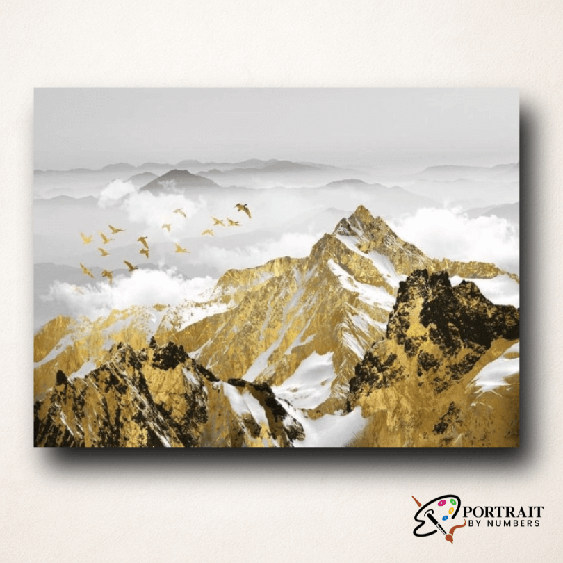 Mountain River Painting | Landscape Painting Kit | Portrait By Numbers