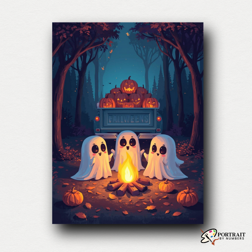 Haunted Campfire -  Paint by Numbers Kit for Adults -  Portrait By Numbers