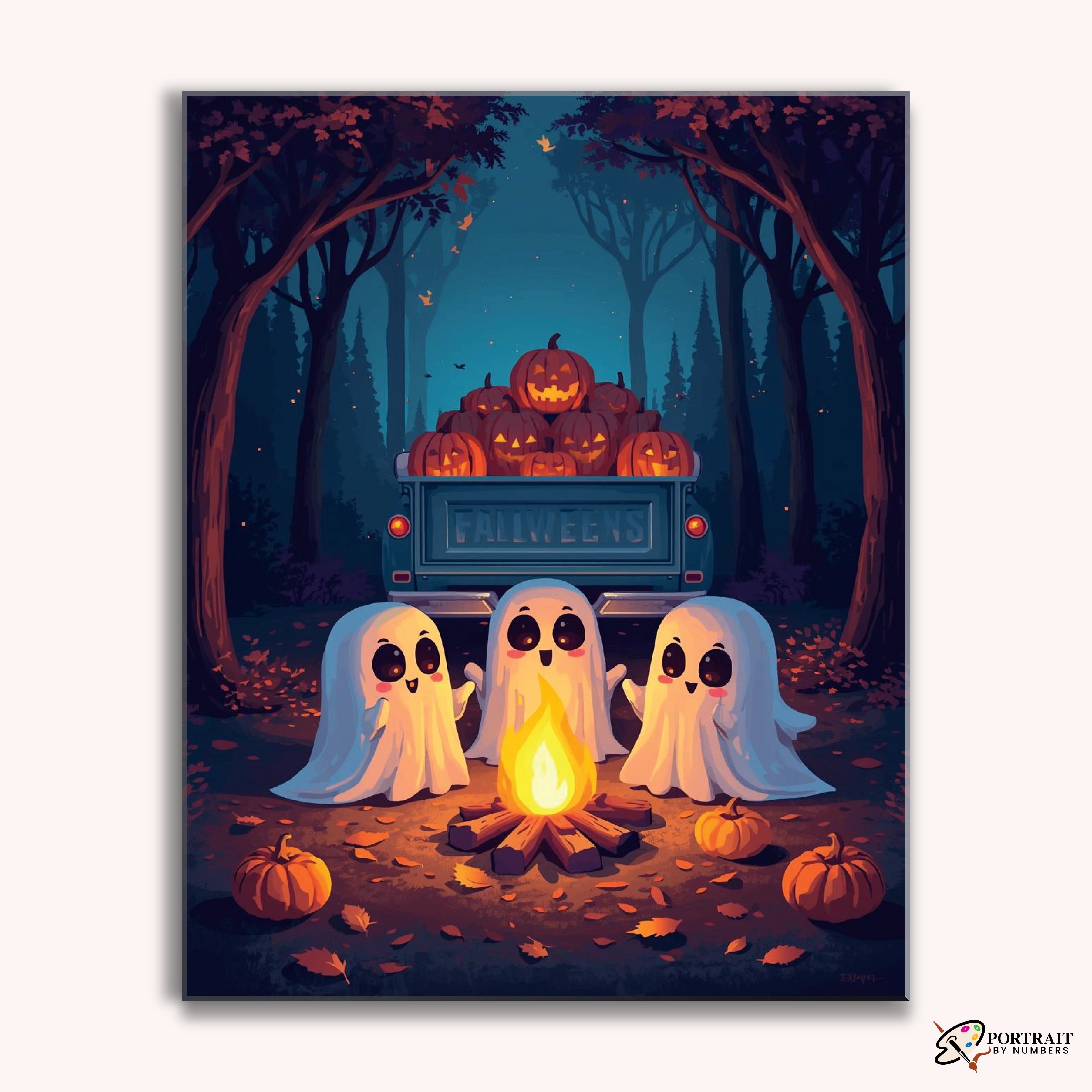 Haunted Campfire -  Paint by Numbers Kit for Adults -  Portrait By Numbers