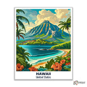 Hawaii USA - Travel Poster -  Paint by Numbers Kit for Adults -  Portrait By Numbers