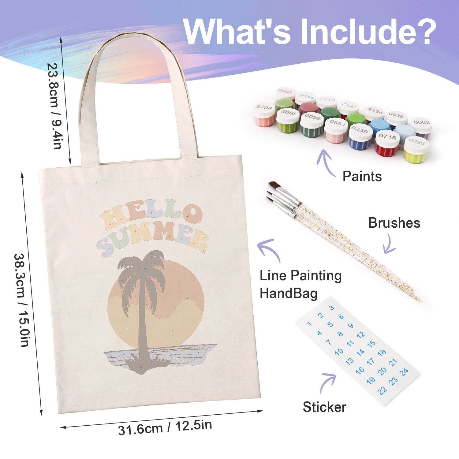 Hello Summer Bag -  Paint by Numbers Kit for Adults -  Portrait By Numbers