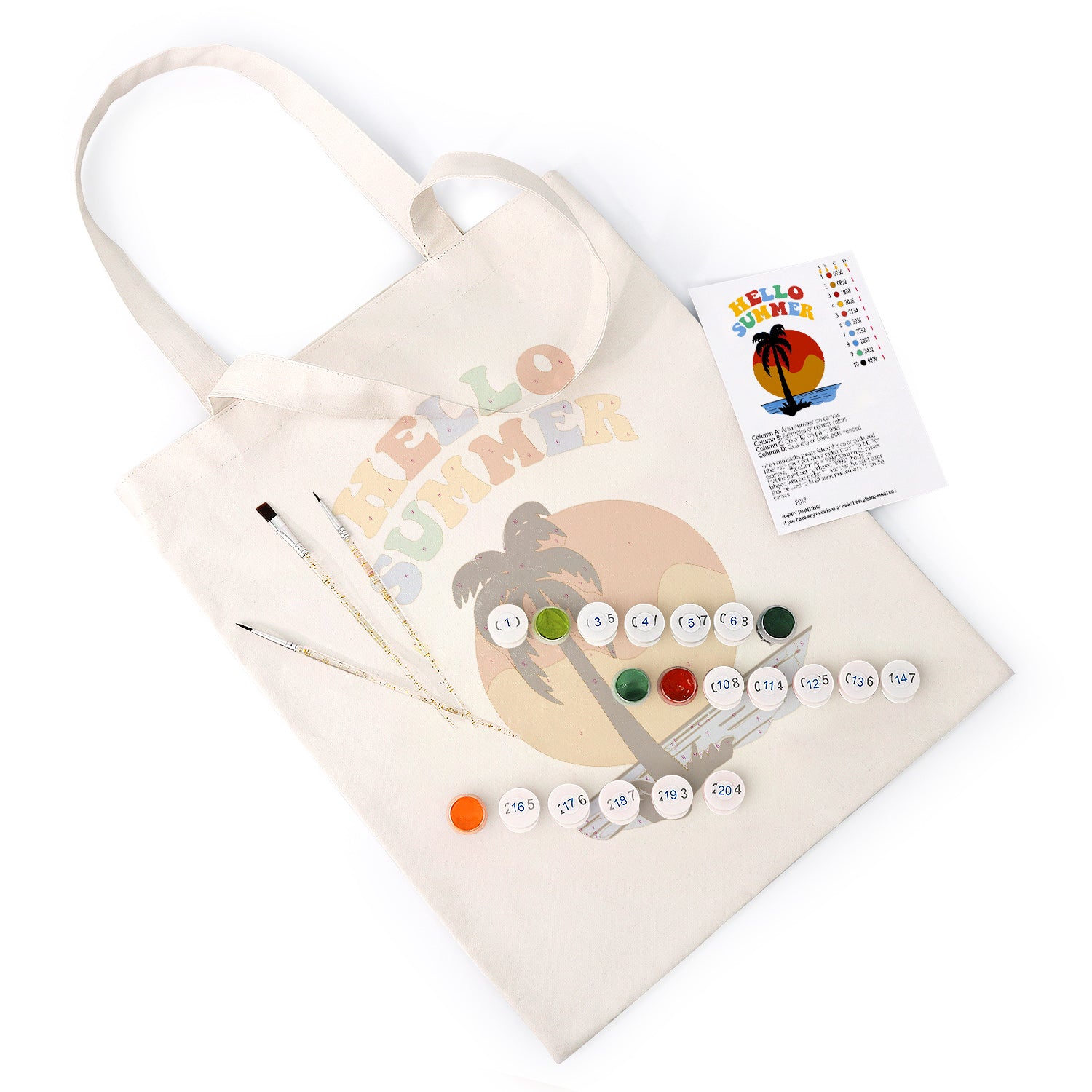 Hello Summer Bag -  Paint by Numbers Kit for Adults -  Portrait By Numbers