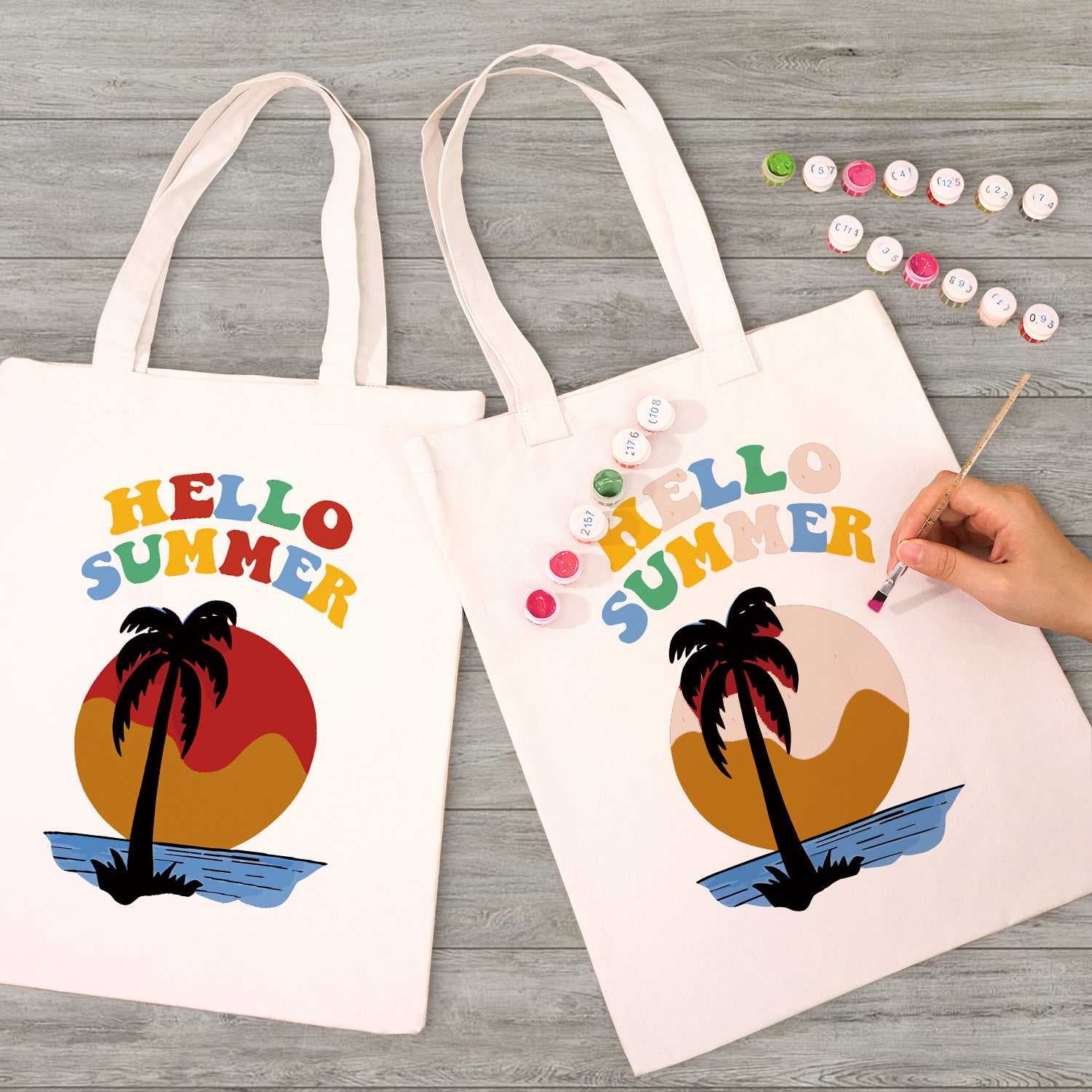 Hello Summer Bag -  Paint by Numbers Kit for Adults -  Portrait By Numbers