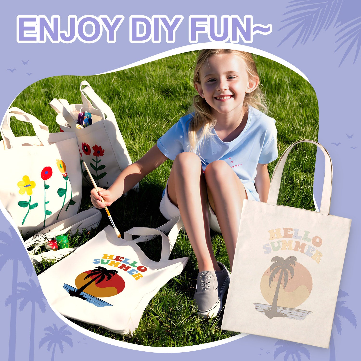 Hello Summer Bag -  Paint by Numbers Kit for Adults -  Portrait By Numbers