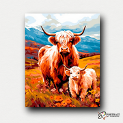 Highland Harmony -  Paint by Numbers Kit for Adults | Relaxing DIY Art Gift | -  Portrait By Numbers