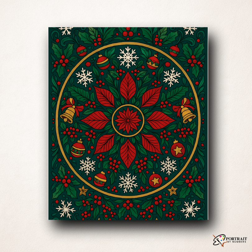 Holiday Bloom (Mandala) -  Paint by numbers Kit -  Portrait By Numbers