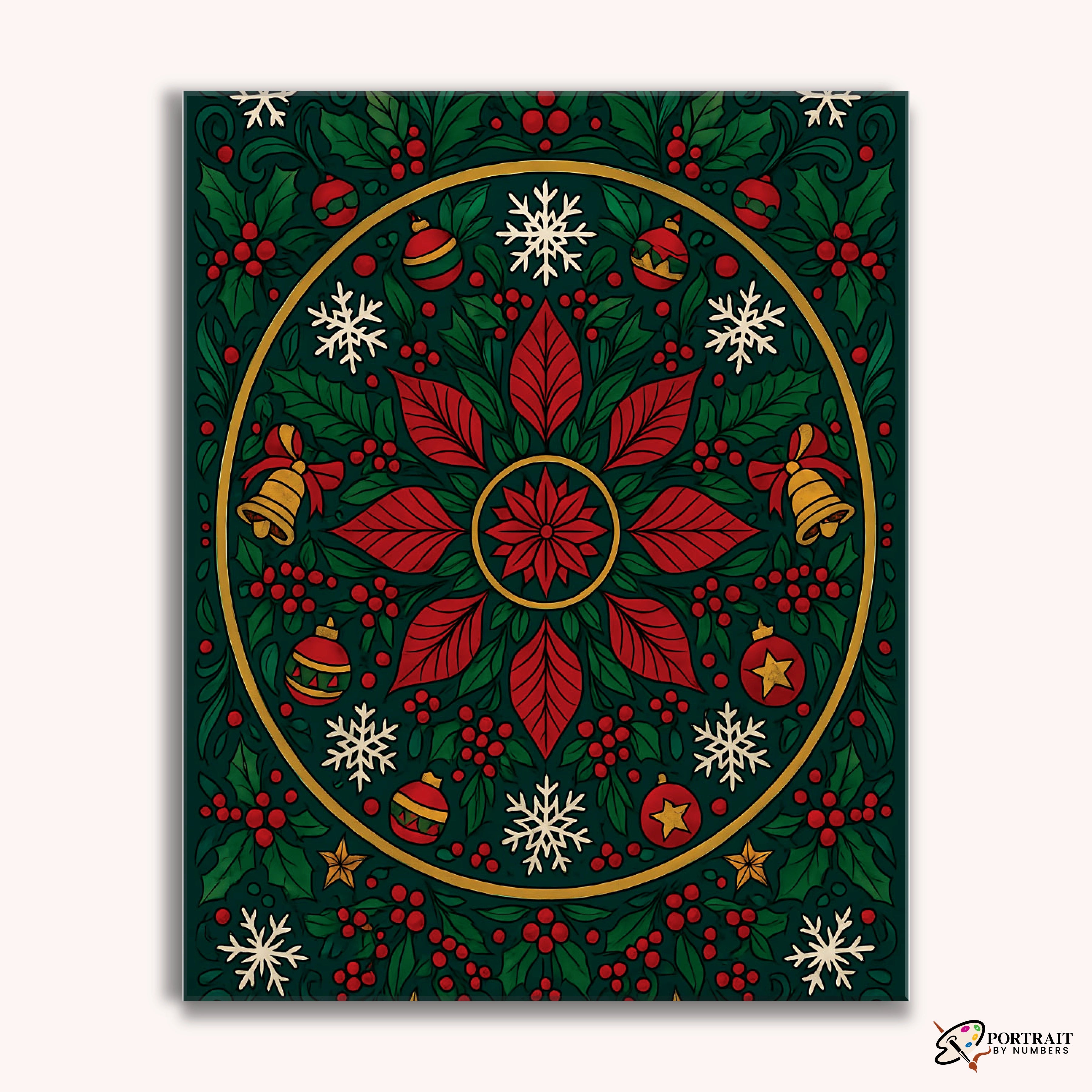 Holiday Bloom (Mandala) -  Paint by Numbers Kit for Adults -  Portrait By Numbers