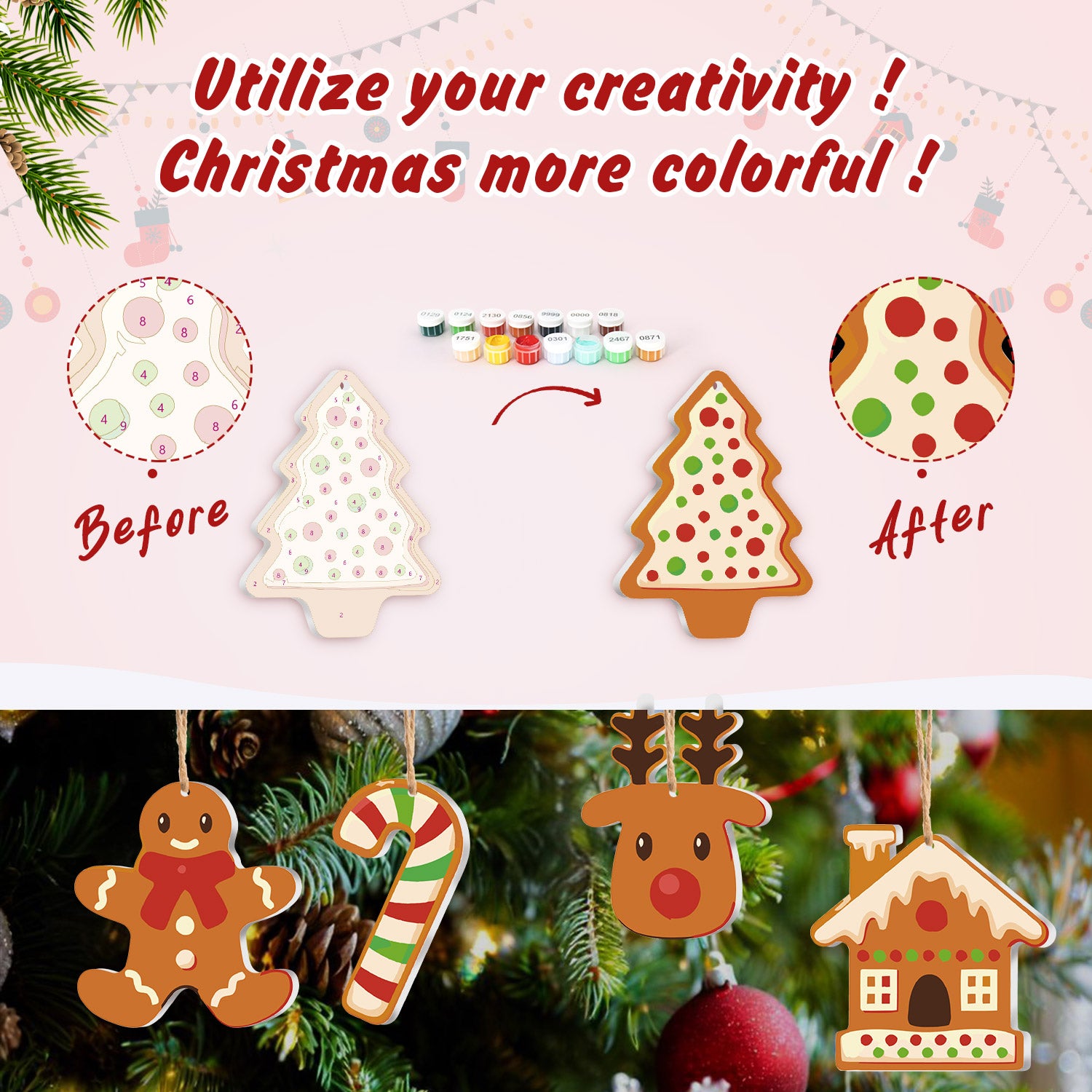 Holiday Classics -  Paint by Numbers Kit for Adults | Relaxing DIY Art Gift | -  Portrait By Numbers