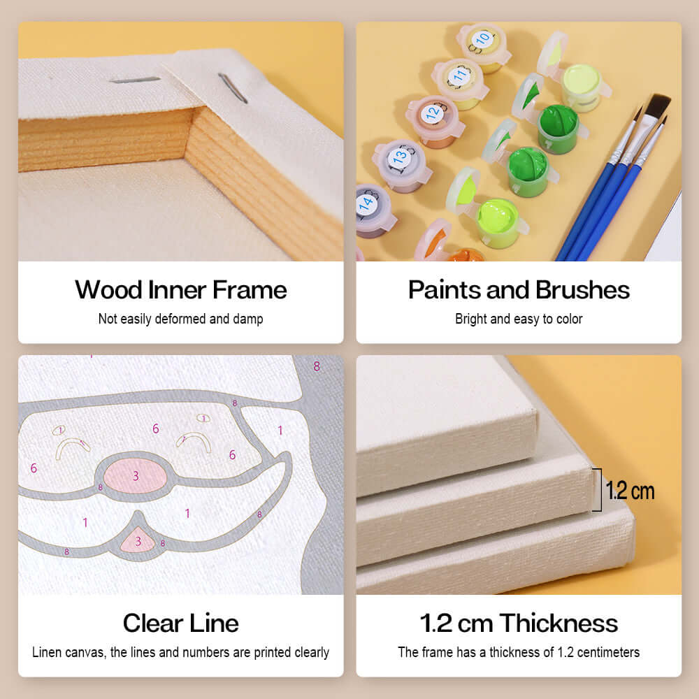 Holiday Glow (Set of 4) -  Paint by numbers Kit -  Portrait By Numbers