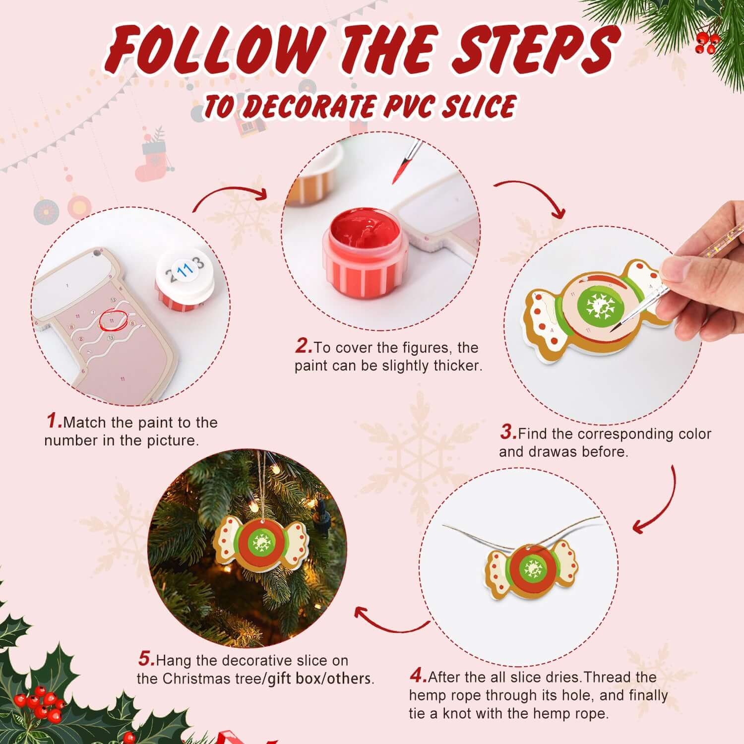 Holiday Joy -  Paint by Numbers Kit for Adults | Relaxing DIY Art Gift | -  Portrait By Numbers
