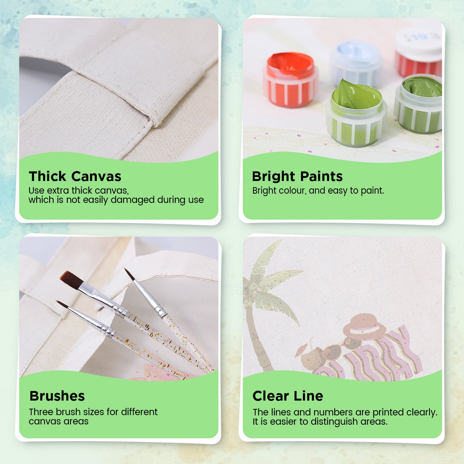 Holiday Palm Beach Bag -  Paint by Numbers Kit for Adults -  Portrait By Numbers