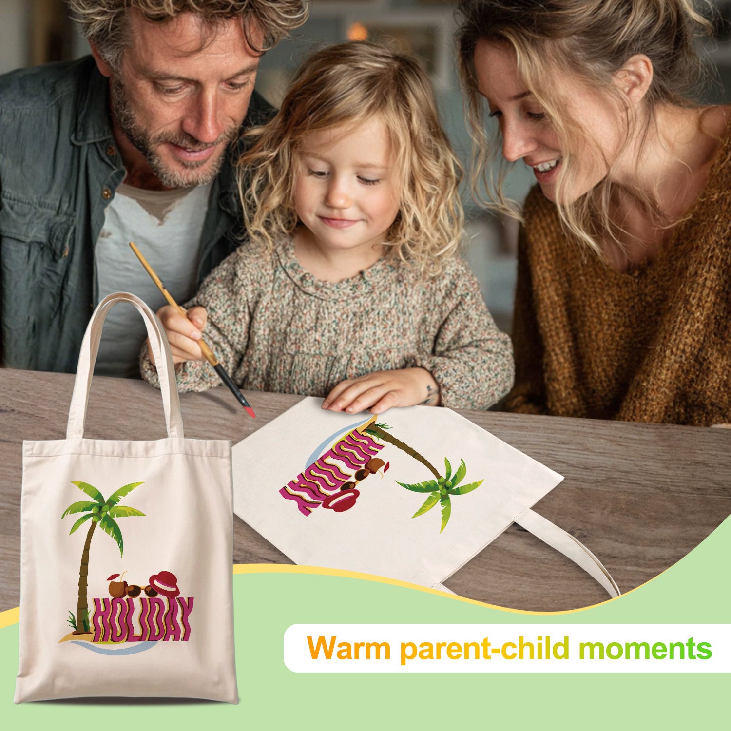 Holiday Palm Beach Bag -  Paint by Numbers Kit for Adults -  Portrait By Numbers