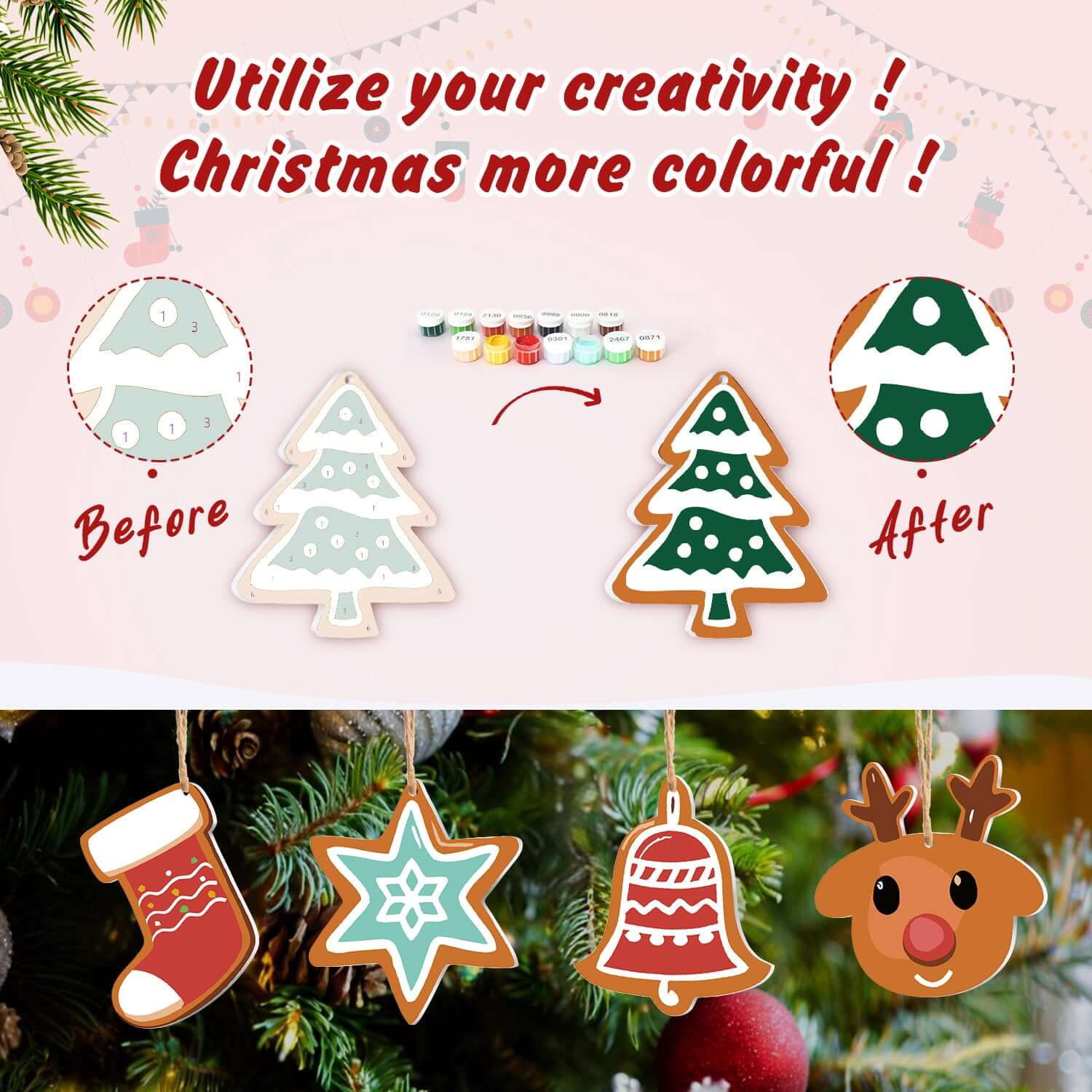 Holiday Spirit -  Paint by Numbers Kit for Adults | Relaxing DIY Art Gift | -  Portrait By Numbers