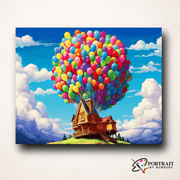 House in the Skies -  Paint by Numbers Kit for Adults -  Portrait By Numbers