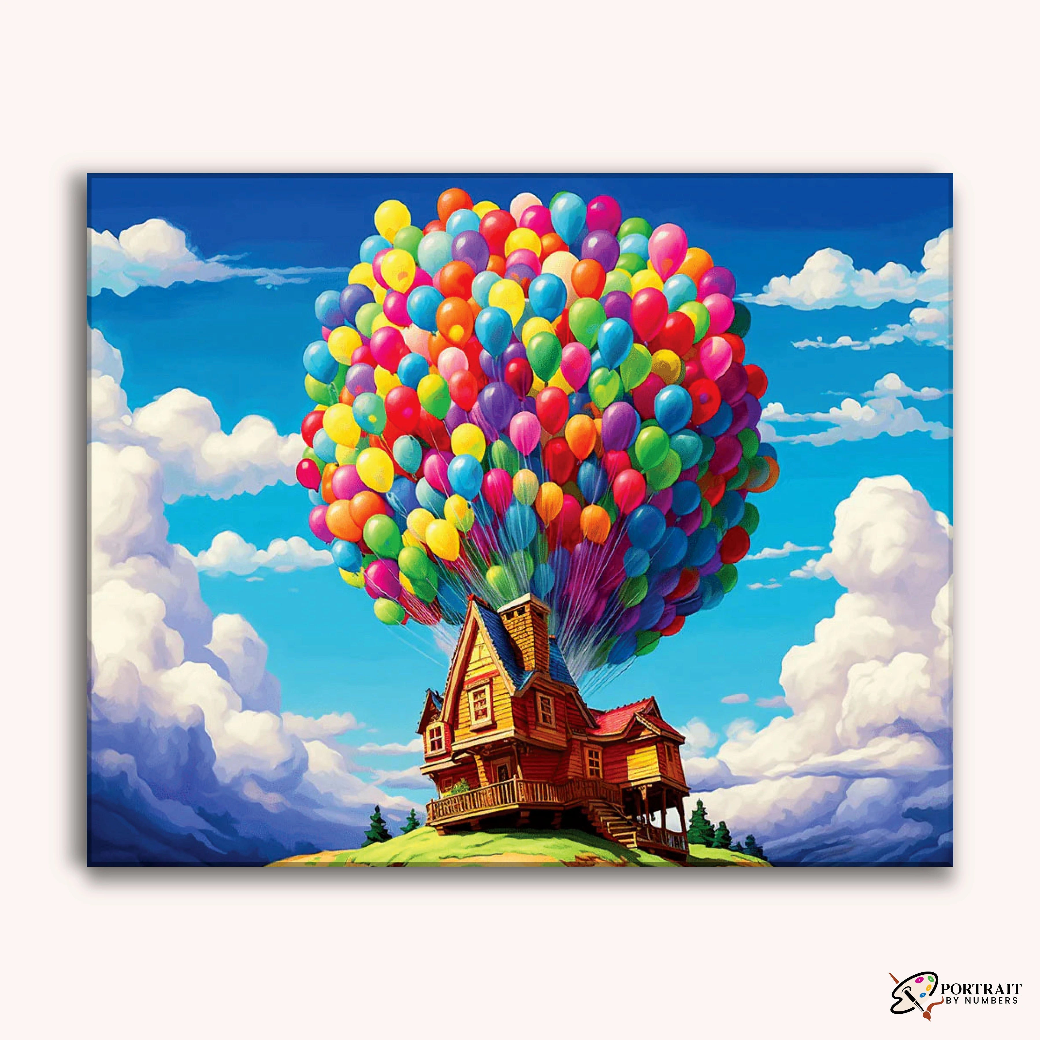 House in the Skies -  Paint by Numbers Kit for Adults -  Portrait By Numbers