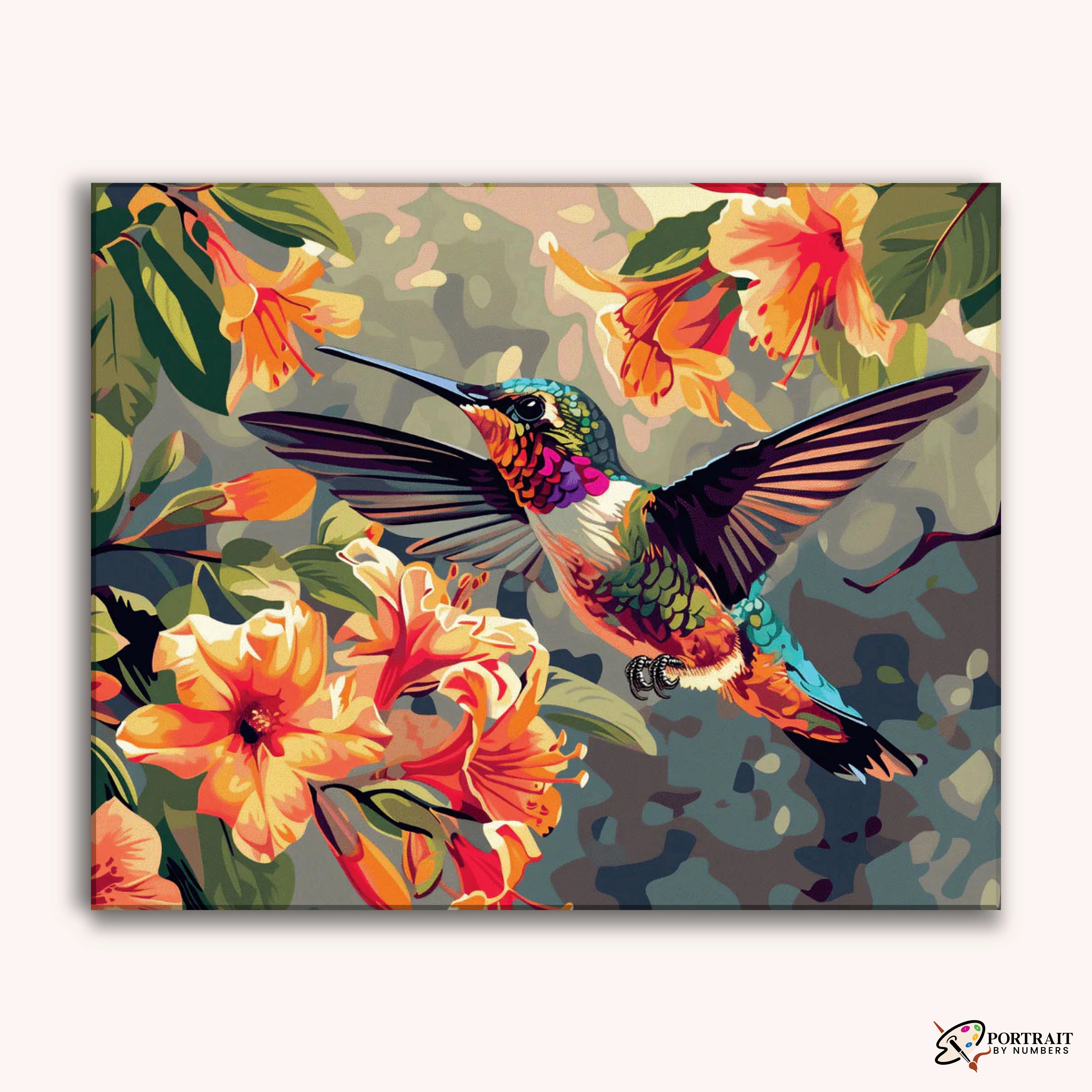 Hummingbirds Dance -  Paint by Numbers Kit for Adults -  Portrait By Numbers