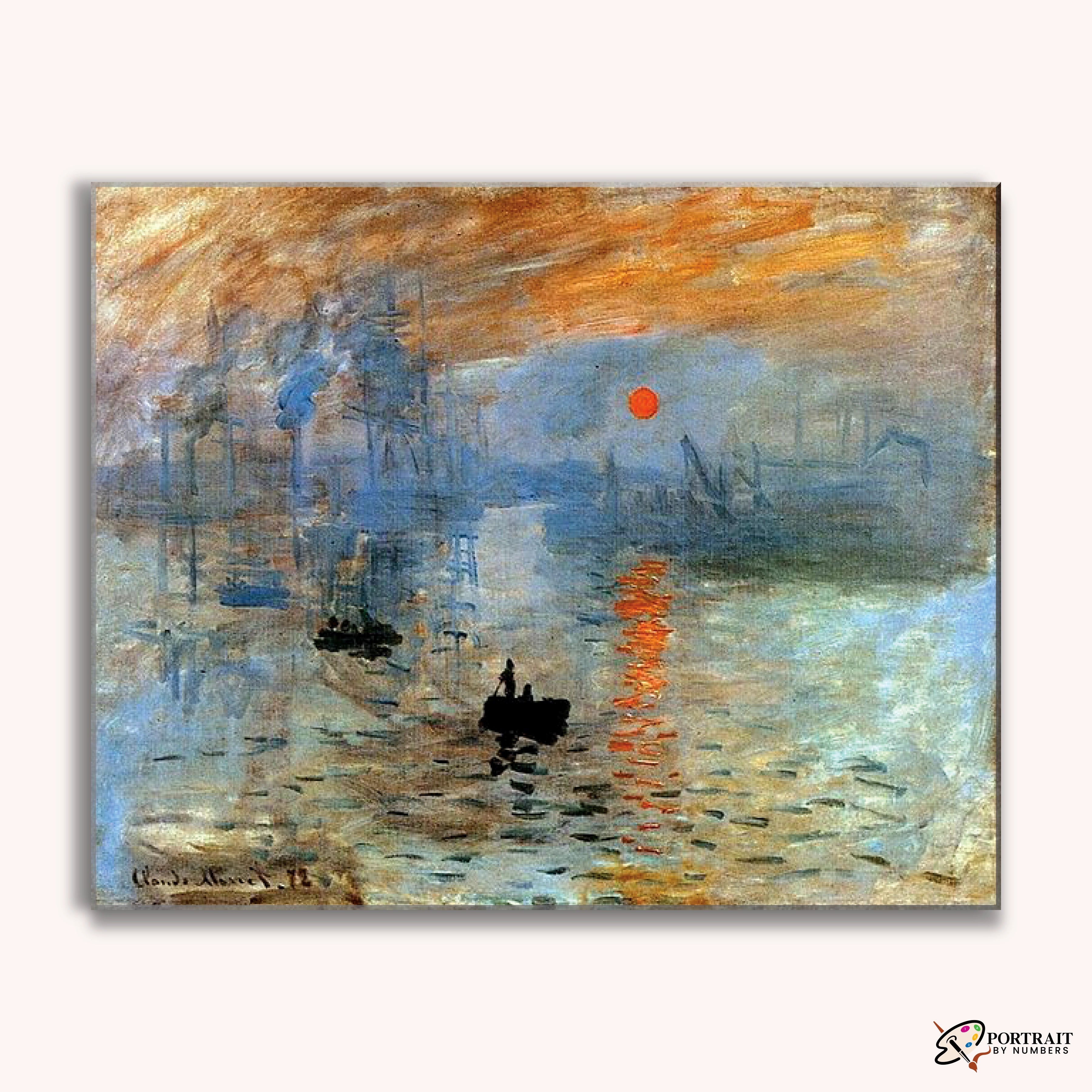 Impression Sunrise - Claude Monet -  Paint by Numbers Kit for Adults -  Portrait By Numbers