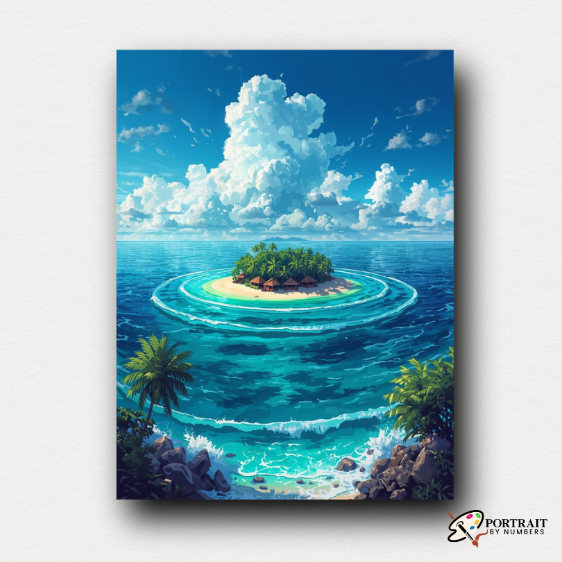 Island of Serenity -  Paint by Numbers Kit for Adults -  Portrait By Numbers